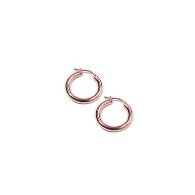 Aros Carmin Lisa de Plata 925 Con Baño Rosé