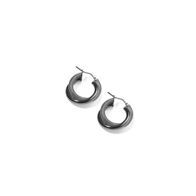 Aros Carmin Fire de Plata 925 Con Baño de Rutenio