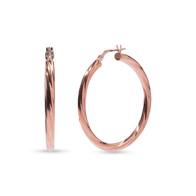 Aros Carmin Verano de Plata 925 Con Baño Rosé