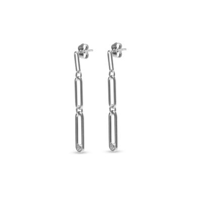 Aros Colgantes Carmín Crystal de Plata 925