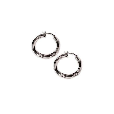 Aros Carmín Verano de Plata 925 con baño Gris Rutenio