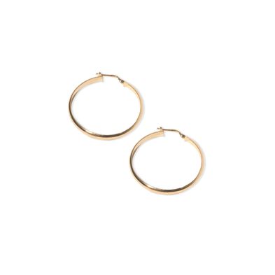 Aros Carmín Lisa de Plata 925 con baño Dorado