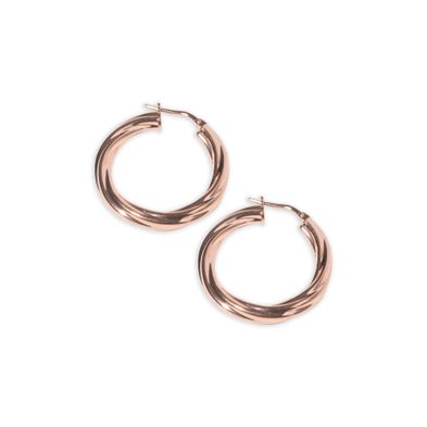 Aros Carmín Verano De Plata 925 Con Baño Rose