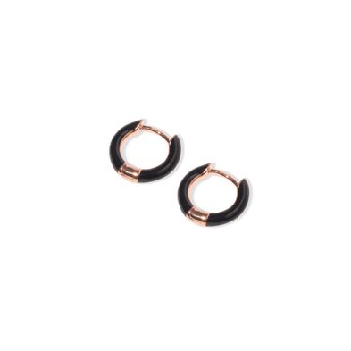 Aros Carmín Donna Rose y Negro de Plata 925