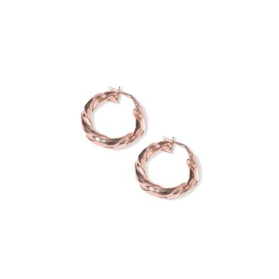 Aros Carmín Checo de Plata 925 con baño Rosé