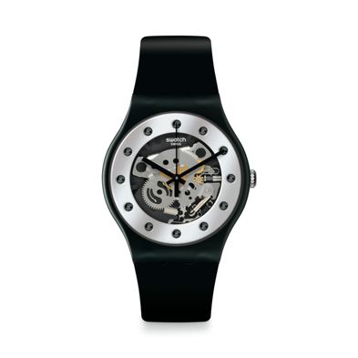 Reloj Swatch Silver Glam de silicona SO29B109