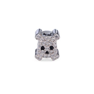 Dije Carmín Calavera Pavé de Plata 925