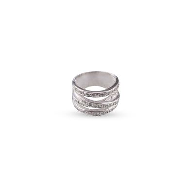 Anillo Carmín Hera de Plata 925 con piedras blancas