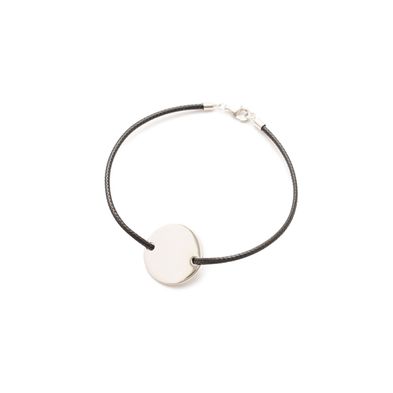 Pulsera Carmín Gratitude de Plata 925 Cordón Negro
