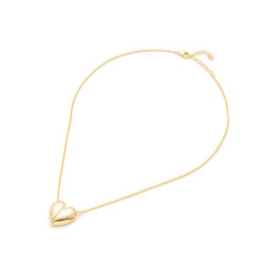 Colgante Carmín cadena Corazón de Plata 925 con Baño Dorado