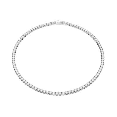 Collar Swarovski Matrix Tennis Talla redonda Blanco con Baño de rodio