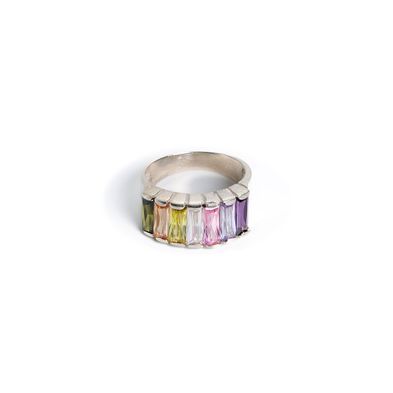 Anillo Carmín Rainbow de Plata 925