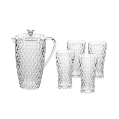 Set Carol 1 Jarra + 4 Vasos Gris