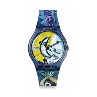 Reloj Swatch Chagall's Blue Circus de Silicona SUOZ365