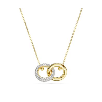 Colgante Swarovski Dextera Blanco con baño tono oro