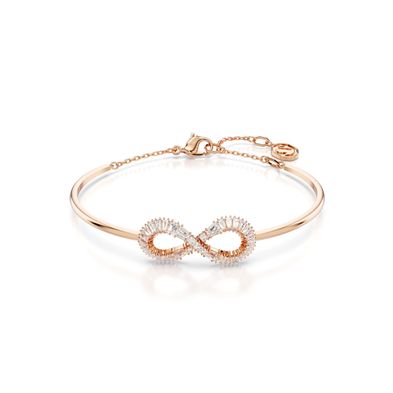 Pulsera Swarovski Hyperbola Infinity Blanco con baño tono oro rosa