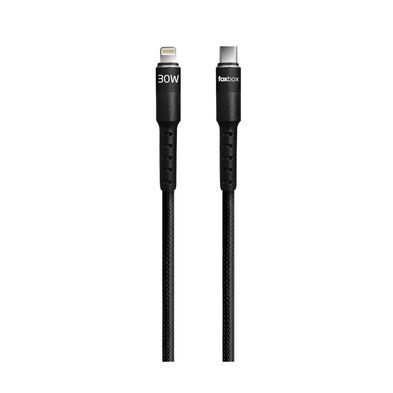 Cable Foxbox round pro 2m type-c a type-c Negro