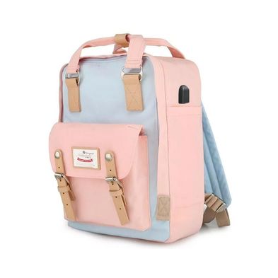 Mochila Nobutaki Daily Celeste y Rosa