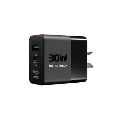 Cargador de Pared Gan Foxbox Mega 30w Negro