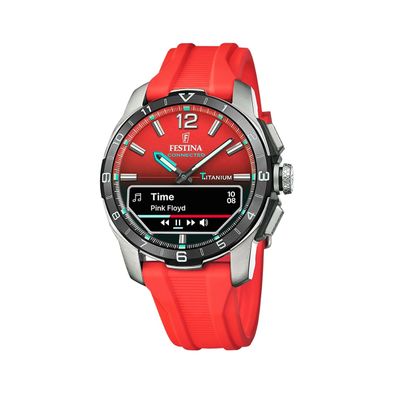 Smartwatch Festina Connected D para hombre de silicona Rojo F23000.6