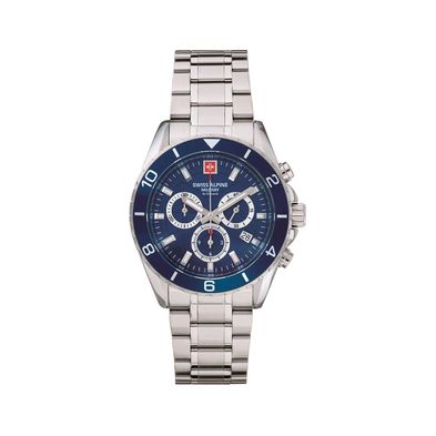 Reloj Swiss Alpine Military Sentinel Chrono para hombre de acero 7073.9135SAM