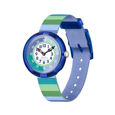 Reloj Flik Flak Stripy Green para niños de plástico ZFBNP226