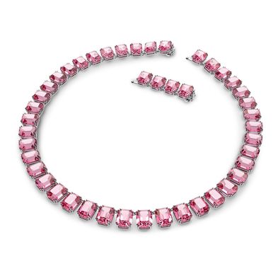 Collar Swarovski Millenia Cristales Octagonal Rosa con Baño de Rodio