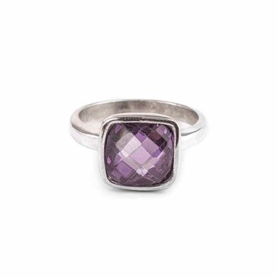 Anillo Carmín de Plata 925 Verona con Cristal Violeta