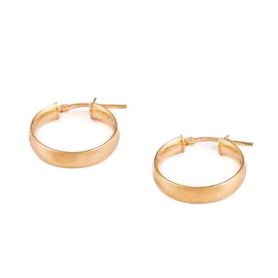 Aros Argollas Carmín de Plata con Baño Dorado