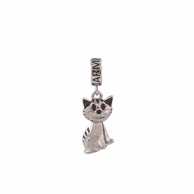 Charm Carmín Gatito Colgante de Plata