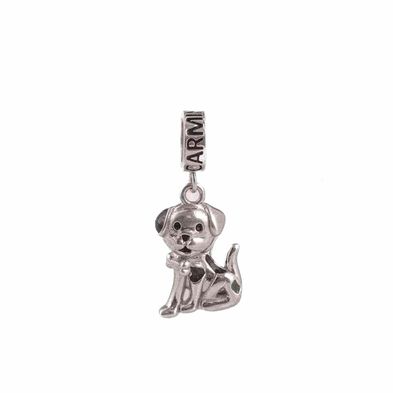 Charm Carmín Perro de Plata Colgante