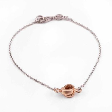 Pulsera de Plata 925 Twist Plateada con Nudo Rose