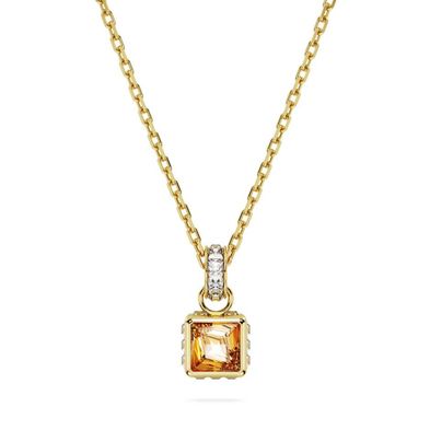 Colgante Swarovski Chroma, Talla Cuadrada, Amarillo, Recubrimiento Tono Oro