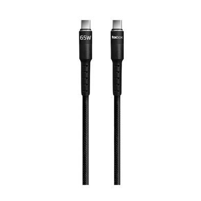 Cable Foxbox round pro 2m type-c a type-c Negro
