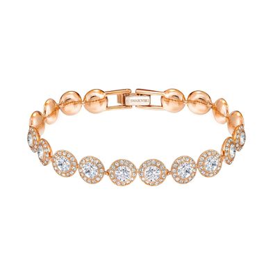 Pulsera Swarovski Angelic Blanco - Baño de Oro Rosa