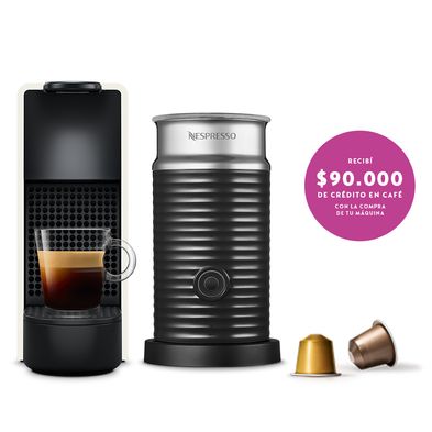 Cafetera Nespresso Essenza Mini C + Aeroccino Espumador Blanca