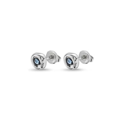 Aros bañados en plata de ley con cristal