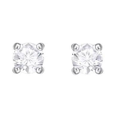 Aros Swarovski Attract Blanco Baño De Rodio.