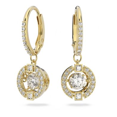 Aros Swarovski Sparkling Dance Talla redonda Blancos Baño tono oro