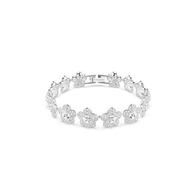 Pulsera Ariana Grande x Swarovski, Talla redonda, Flor, Blanca, Baño de rodio