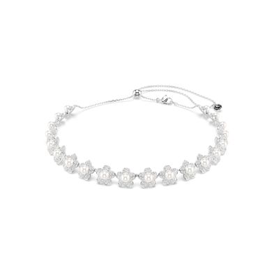 Gargantilla Ariana Grande x Swarovski, Perla de cristal, Talla redonda, Blanca, Baño de rodio