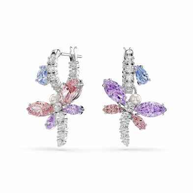 Pendientes Ariana Grande x Swarovski, Tallas mixtas, Libélula, Multicolores, Baño de rodio