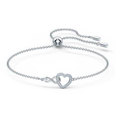 Pulsera Swarovski Infinity Heart Blanco - Baño de Rodio
