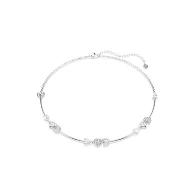 Collar Idyllia, Corazón con flecha, Blanco, Baño de rodio