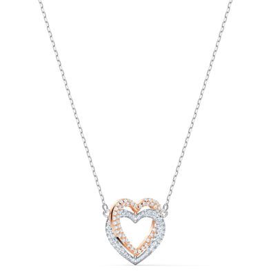 Collar Swarovski Infinity Heart Blanco -  Combinación de Acabados Metálicos