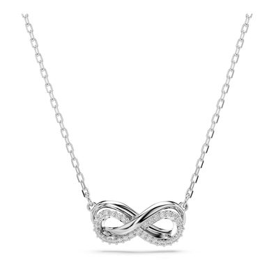 Colgante Hyperbola, Pavé, Símbolo del infinito, Blanco, Recubrimiento en rodio