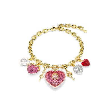 Collar Idyllia, Tallas mixtas, Corazón, llave, Multicolor, Baño tono oro