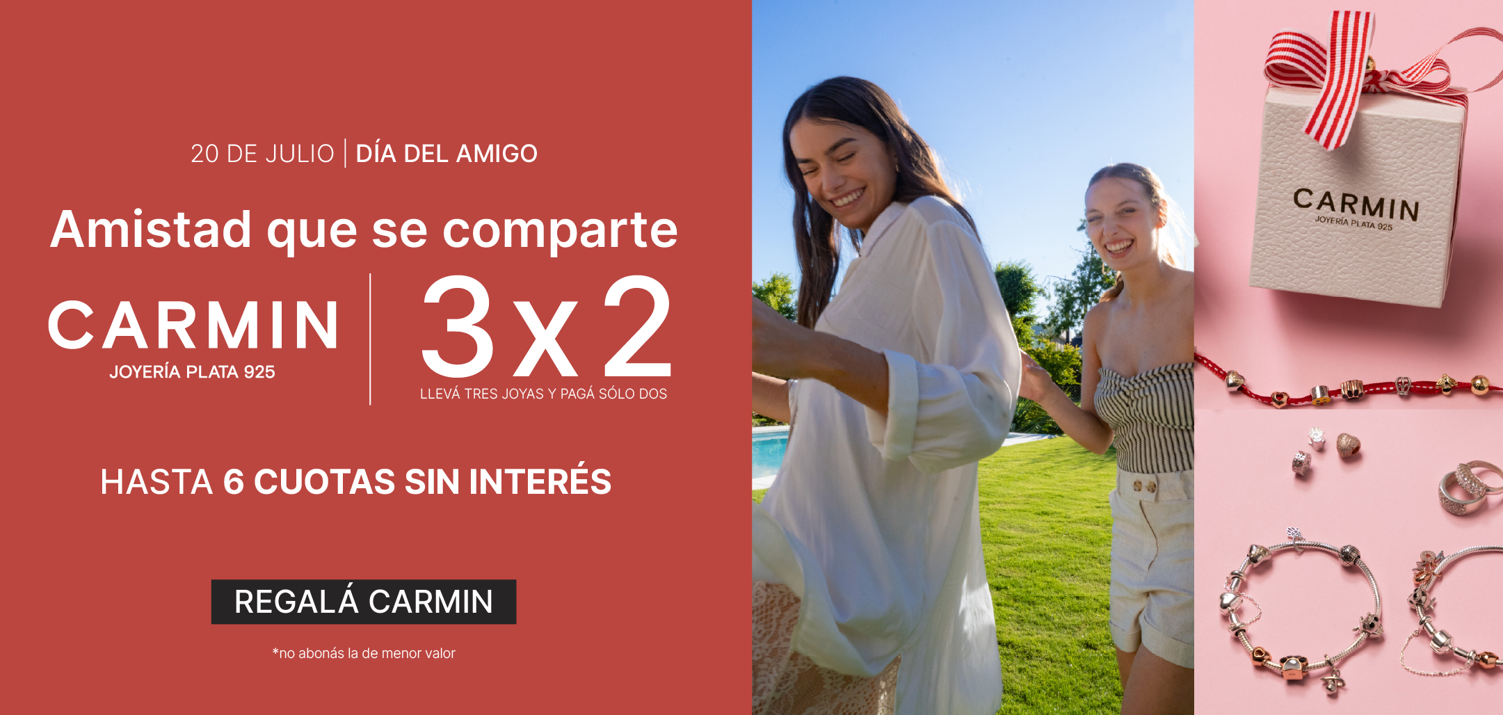 Aprovechá el 3x2 y regalá Carmín para este día del amigo 
