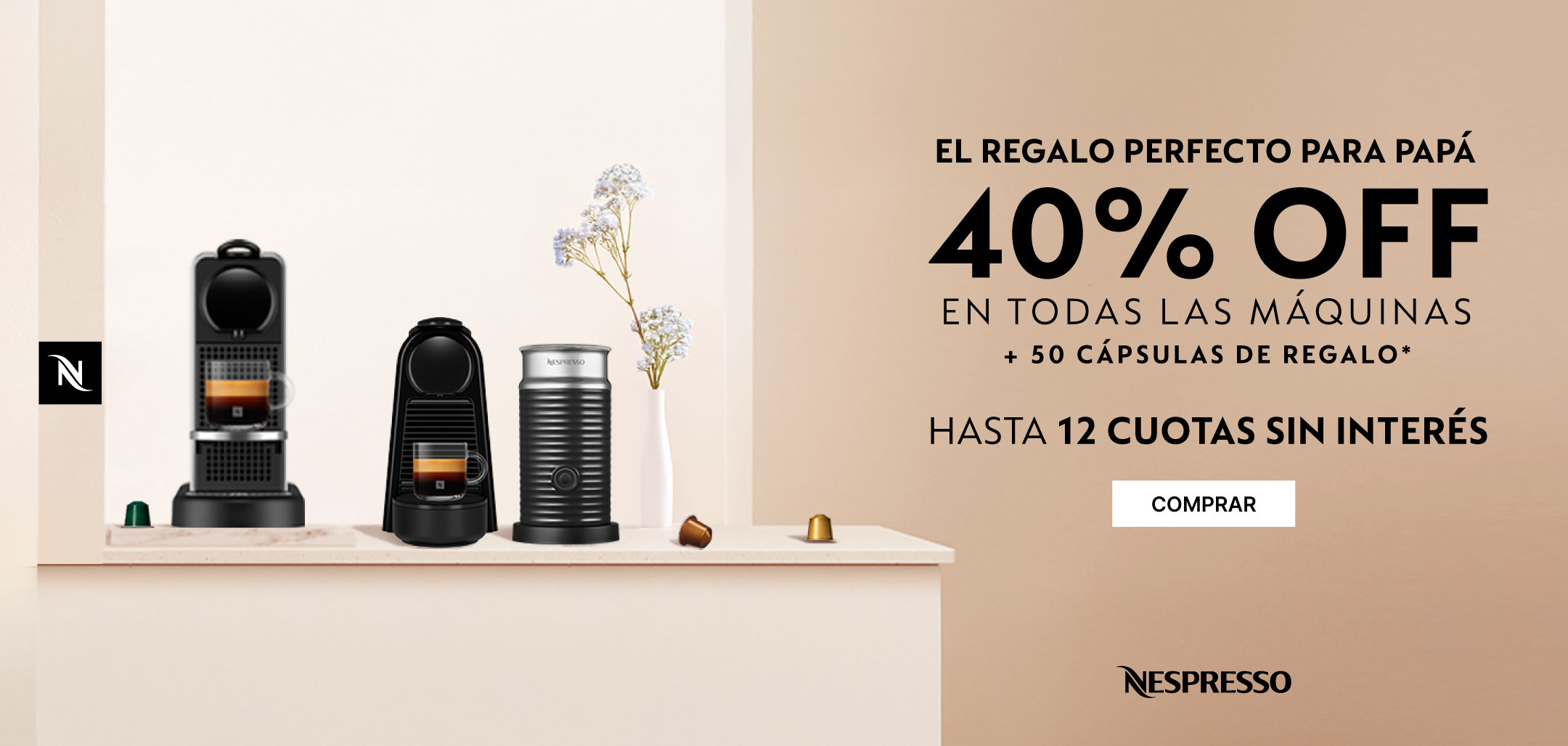 40% Off en TODAS las Máquinas Nespresso