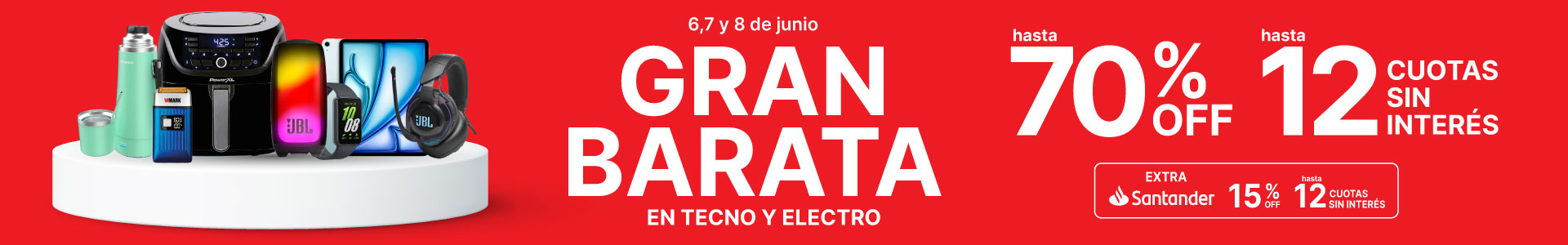 Desuentos de hasta 75% Off y 12 cuotas sin interés